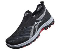 Jarv Cooling Comfort Sneaker, Atlacoast Summer Breathable Slip-on Sports Walking Shoes, Lightweight Anti-Slip, for Man (Black,46)
