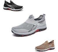 Jarv Cooling Comfort Sneaker, Breathable Walking Mesh Shoes for Men, Soft Bottom Comfy Casual Anti-Slip Slip on Summer, with a Soft Rubber Base, Suitable for Daily Use (Gray,42)