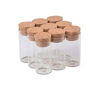 Jarvials 100pcs 12ml Fiole en Verre Transparent Bocaux avec Bouchon en liège, La Taille De La Bouche De La Bouteille Est De 21 mm Et Le Diamètre extérieur De 24 mm. (100, 12ml)