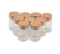 Jarvials 12pcs Bouteille De Tube à Essai Transparente avec Bouchon en liège, capacité De Stockage De 15 ML, diamètre extérieur du Flacon De Tube à Essai De 30 mm (12, 15ml)