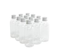 Jarvials 20 PCS Mini 80 ml transparent bouteille en plastique avec bouchon à vis en aluminium petit pot cosmétique conteneur sac de voyage vide bouteille rechargeable pot