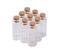 Jarvials 24pcs 15ml Mini Bouteille en Verre Transparent avec Bouchon en liège, La Taille De La Bouche De La Bouteille Est De 12,5 mm Et Le Diamètre extérieur De 24 mm. (24, 15ml)