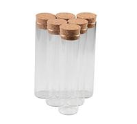 Jarvials 24pcs Bouteille En Verre De Tube à Essai Transparente Avec Bouchon En liège, capacité De Stockage De 110 ml, diamètre extérieur Du Flacon De Tube à Essai De 37 mm (24, 110ml)