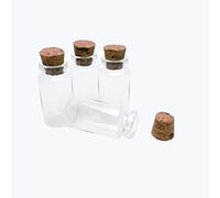 Jarvials 50pcs 25ml Mini Fiole en Verre Transparent, avec Bouchon Liege Message Bouteilles Bocaux d'huile Essentielle pour cosmétique ou Autre Liquide, Diamètre Extérieur 30 mm (50, 25ml)
