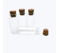 Jarvials 50pcs Mini Bouteilles En Verre Transparent Avec Bouchon En Liège, Belle Bouteille De Décoration De Fête De Mariage Flacon,Capacité 30 ml, Diamètre Extérieur 30 mm (50, 30ml)
