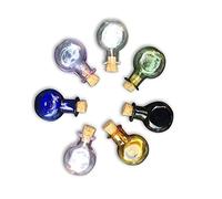 Jarvials Mini Bouteilles en Verre Couleur Bouteille Oblat avec Liège, Cadeau de Mariage Bouteilles Cadeaux Faites Main Fiole en Liège Mélangé 7 Couleurs (7 / Lot)