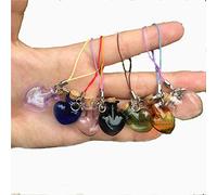 Jarvials Mini Verre Bouteille en Verre de Liège avec Corde Couleur Bouteille, art Mélangé Bidons Bracelet Cadeau Pendentif Parfum Sable Bouteille 7 Pièces/Lot (7 Couleurs, Forme de Coeur)