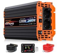 JARXIOKE 1200W Convertisseur Pur Sinus 12V 220V Onduleur Transformateur avec LCD Télécommande,pour RV Voiture de Camion,Camping,Caravane,Bateau