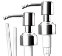 JASAI 304 Distributeur de Savon et Lotion en Acier Inoxydable avec Tubes, 2 pièces, Remplacement pour Distributeur de Savon, Lot de 2