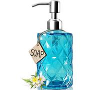 JASAI Diamond Design Distributeur de Savon avec Pompe à Savon en Acier Inoxydable 304 antirouille - Distributeur de Savon de Cuisine pour Salle de Bain, Savon pour Les Mains, Vaisselle (Bleu Clair)