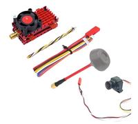 Jasaly 5.8G 48CH 2W FPV VTX + CMOS 1200TVL CAM+Antenne FPV Transmetteur audio et vidéo 2000 mW Microphone intégré pour drone de portée FPV