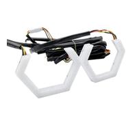 Jasaly Lot de 2 anneaux RVB Angel Eyes clignotants Bluetooth APP contrôle voiture UTV moto DRL phare décoratif lumière 80 mm