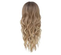 Jasaly Perruque Mi-Ondulée Couvre-Tête en Dentelle, Cheveux Longs Bouclés, Convient pour une Utilisation Quotidienne en Fête, 26 Pouces