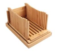 Jasaly Trancheuse à pain en bois de bambou pour pain fait maison, épaisseur réglable, pour gâteaux A