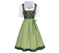 JASAMBAC Costume de fête de la bière pour femme Mlle bleue bavaroise Vert armée L