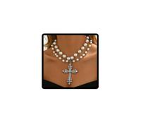 Jascatin Collier ras du cou à double couche avec pendentif en forme de croix pour femme, taille unique, Métal, Pas de gemme