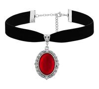 Jascatin Collier ras du cou avec pendentif en forme de croissant de lune noir pour femme, taille unique, Métal, Pas de gemme