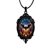Jascatin Collier ras du cou avec pendentif en forme de croix et araignée - Noir et rouge - Pour femme, taille unique, Métal, Pas de gemme