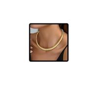 Jascatin Collier ras du cou en acier titane et chaîne épaisse pour femme Doré, taille unique, Métal, Pas de gemme