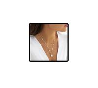 Jascatin Collier ras du cou en perles dorées pour femme