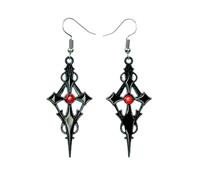 Jascatin Ensemble collier ras du cou et boucles d'oreilles en dentelle noire pour femme, taille unique, Métal, Pas de gemme