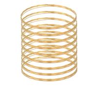 Jascatin Lot de 9 bracelets joncs multicouches en métal doré à motif géométrique brillant pour femme, Métal