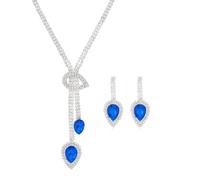 Jascatin Parure de bijoux de mariée en cristal avec collier et boucles d'oreilles en strass - Accessoires de mariage pour femme, taille unique, Métal, Pas de gemme