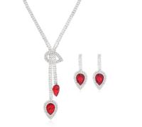 Jascatin Parure de bijoux de mariée en cristal avec collier et boucles d'oreilles en strass - Accessoires de mariage pour femme, taille unique, Métal, Pas de gemme