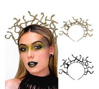Jascatin Serre-tête serpent Medusa - Accessoire de déesse grecque pour Halloween, cosplay, bal masqué (doré)