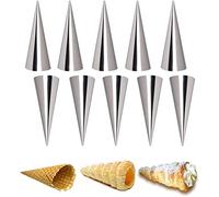 JasCherry 10 Pcs Moule Croissant À Vis en Acier Inoxydable, Moule À Pâtisserie en Rouleau De Crème Moule De Cuisson en Forme De Cône pour Croissant De Tubes De Cannoli