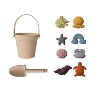 JasCherry 10 Pièces Jouet de Plage de Voyage, Kit de Jeu de Plage Enfant avec Seau Plage, Pelles de Plage,Moules à Sable Jouets pour Enfants Intérieur ou Extérieur(B)