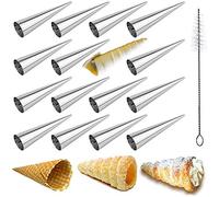JasCherry 16 Pcs Moule Croissant À Vis En Acier Inoxydable, Moule À Pâtisserie En Rouleau De Crème Moule De Cuisson En Forme De Cône Pour Croissant De Tubes De Cannoli