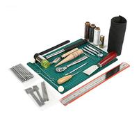 JasCherry 20 Pcs Kit Outillage Maroquinerie Outils de Couture en Cuir - Kit Artisanat du Cuir pour Piquer/Marquer/Travailler/Estampage/Coudre/Rainurer/DIY #3