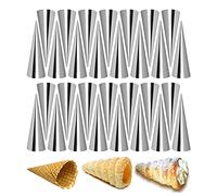 JasCherry 30 Pièces Moules à Crème en Acier Inoxydable Cônes Droits Petites Tailles Cornets Coniques Spirales Cuisine Cannoli, Croissant, Feuilletés, Gâteau