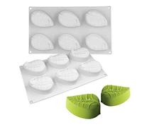 JasCherry 6 Cavités Moule Forme Gâteau Silicone, Moule à Gâteau Antiadhésif en Forme Feuilles, Moule à Savon Moule à Muffins, pour Pâteau Bonbons Chocolat Cupcake Gelée Savon Fait Main