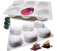 JasCherry 6 Cavités Moule Forme Gâteau Silicone, Moule à Gâteau Antiadhésif en Forme Pierre 3D, Moule à Savon Moule à Muffins, pour Pâteau Bonbons Chocolat Cupcake Gelée Savon Fait Main