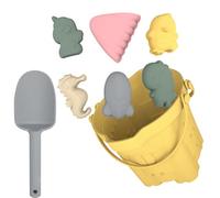 JasCherry 8 Pièces Jeux de Plage, Plage Bebe en Silicone, Jouet de Plage Enfant, avec Seau Plage Pliant, Modèle Animal, pour Bac a Sable Intérieur Extérieur Jouets de Jardin(B)