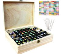JasCherry Boite Rangement Huiles Essentielles (68 Bouteilles), Boîte en Bois pour Organisateur d'huile Essentielle pour Huile Parfumée et Accessoires