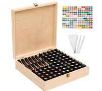 JasCherry Boite Rangement Huiles Essentielles (85 Bouteilles), Boîte en Bois pour Organisateur d'huile Essentielle pour Huile Parfumée et Accessoires