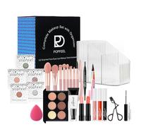 JasCherry Complet Coffrets de Maquillage Fille, Cosmetic Makeup Palette Cosmétique Set avec Correcteur, Rouge à Lèvres, Brillant à Lèvres, Mascara, Recourbe-cils, Pinceaux Organiseur Maquillages