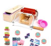 JasCherry Coupe Savon Fait à la Main Super Cadeau Kit en Bois - Réglable Outil de Fabrication de Savon Boîte en Bois - Multi-Fonction Outil de découpe + 3 Couteau de Coupe #8
