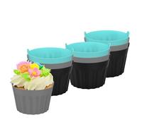 JasCherry Lot de 9 Ramequins Réutilisables en Silicone pour Friteuse à Air, Antiadhésif Plateau Moules à œufs, Moule Muffin Air Fryer