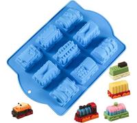 JasCherry Moule en Silicone, Moules à Bonbons et à Chocolat, Moules à Motif Spécifique en 9 Cavités Forme de Train -pour Gelée de Bricolage, Biscuits, Bonbons, Gâteau au Fromage, Muffin