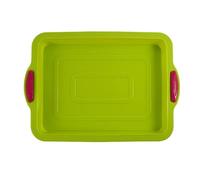 JasCherry Rectangle Moule en Silicone Pour Anniversaires ou Gros Gâteaux Quotidiens, Pâtisseries, Tartes, Antiadhésif, Souple, Démoulage Facile et Net - Résistant Températures, 34 x 24 cm (Vert)