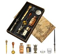 JasCherry Stylo Plume de Calligraphie et Encre avec Sceau de Cire, Cadeau de Papeterie Antique pour Signatures, Dessin, Ecriture, Décoration et Cadeau