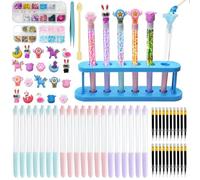 JASFLY 20 PCS Fabrique a Stylo avec 72+ Accessoires, Loisir Creatif Enfant, Enfants 6-12 Ans Activité Manuelle Enfants pour Fête Scolaire, Kit Loisir Creatif Fille Garcon