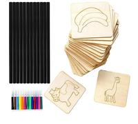 JASFLY Lot de 60 pochoirs de peinture réutilisables pour enfants avec 12 stylos à eau et 12 crayons arc-en-ciel 7 en 1 - Idéal pour le bricolage, les cadeaux d'anniversaire, l'artisanat