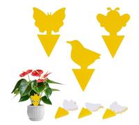 JASFLY Piege Moucheron,60 Pièces Piège Moucheron,Anti Moucheron Sûr et sans Odeur, Attrape Moucheron pour Plantes du Balcon Ou du Jardin,3 Versions (Papillon, Abeille, Oiseau)
