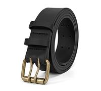 JasGood Ceinture Double Prong en Cuir pour Homme - Casual Work Heavy Duty à Double Œillets pour Jeans