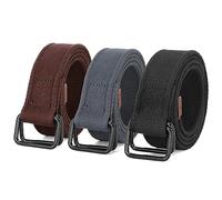 JasGood Ceinture en toile pour homme, Ceinture décontractée tissée, 3.8 cm de large, Style 02D-Noir+Café+Bleu(Grisâtre), 45-50W